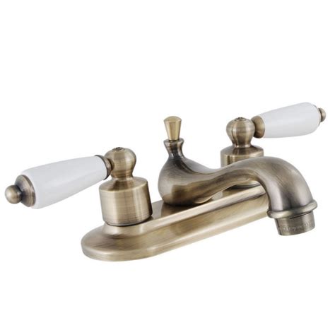 So, what are you waiting for? Antique Brass 4" Centerset Bathroom Faucet White Handles ...