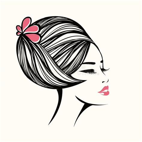 Beautiful Woman Wearing Decorative Flower In Her Hair Stock Vector Illustration Of Hair