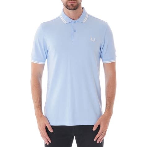 Fred Perry Authentic Twin Tipped Polo Shirt Summer Blue M3600 I72