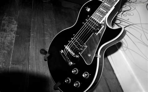 Black And White Electric Guitar Wallpaper With Images