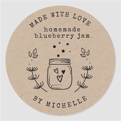 Handmade With Love Jam Label Canning Sticker In 2021 Jam