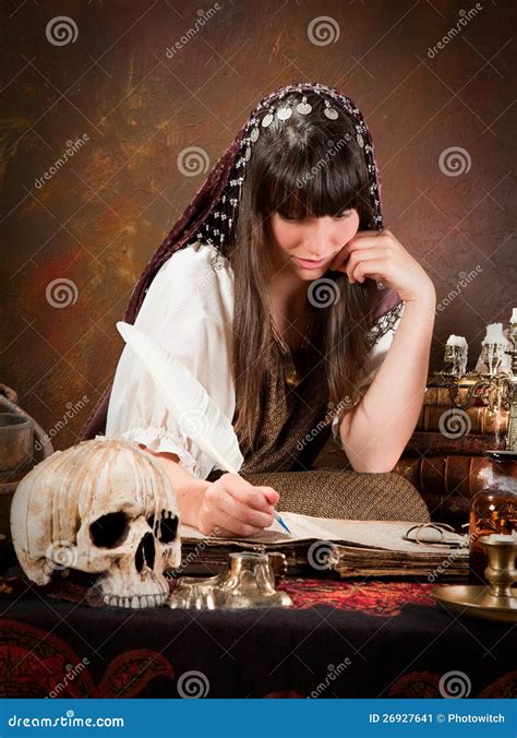 Witch Writing In The Book Of Shadows Stock Image Image 26927641