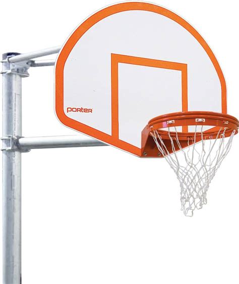 Porter 4 Vertical Post Playground Basketball Hoop With Fan Striped