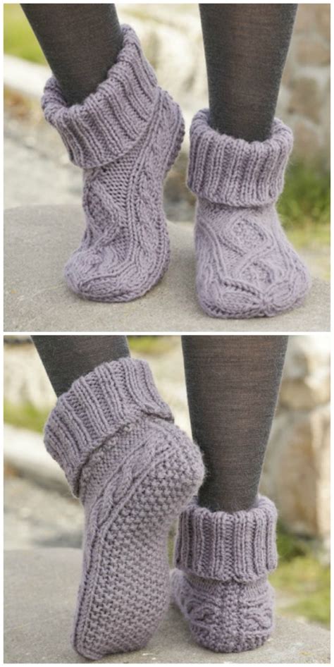 Free Knit Slipper Boot Pattern Web Free Knitted And Crochet Slipper Boots Patterns Printable