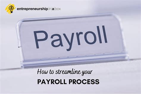 How to Streamline Your Payroll Process | Entrepreneurship in a Box
