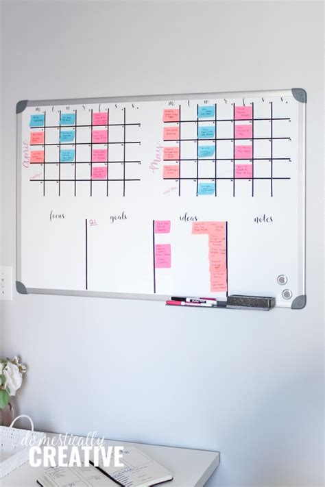 Diy Whiteboard Calendar And Planner Domestically Creative