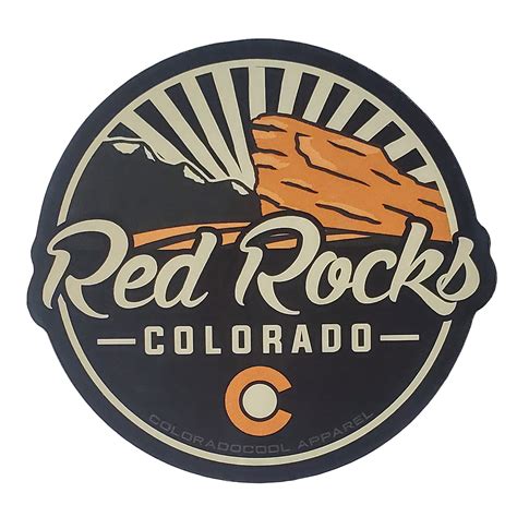Red Rocks Script Sticker