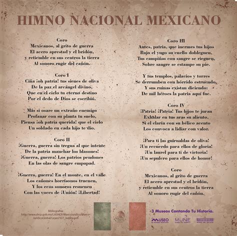 Himno Nacional Mexicano Letra Corto Para Imprimir