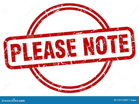 Please Note Stamp Please Note Round Grunge Sign Stock Vector
