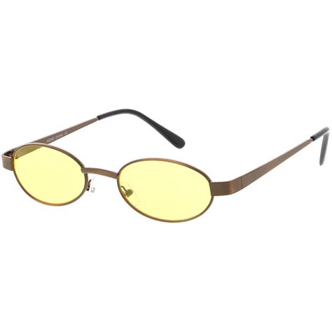 retro small oval sunglasses metal arms color tinted lens 48mm sunglass la