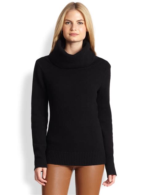 Ralph Lauren Black Label Cashmere Cowlneck Sweater In Black Lyst