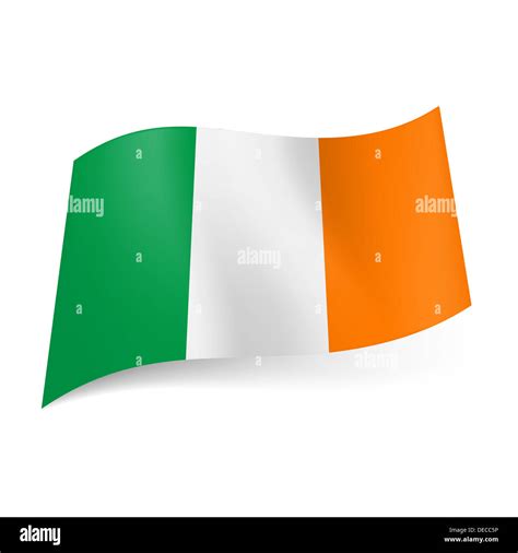 National Flag Of Ireland Green White And Orange Vertical Stripes
