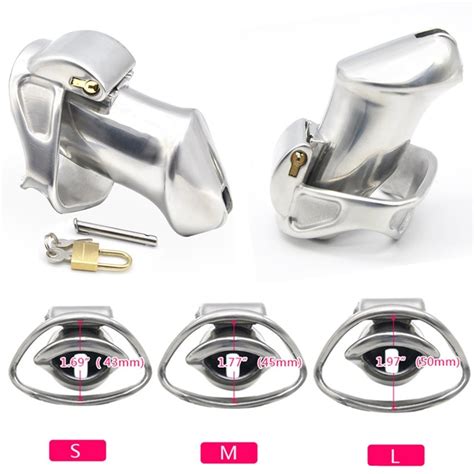 Buy Metal Luxury Padlock Chastity Cage Stainless Steel Cock Cages Chastity