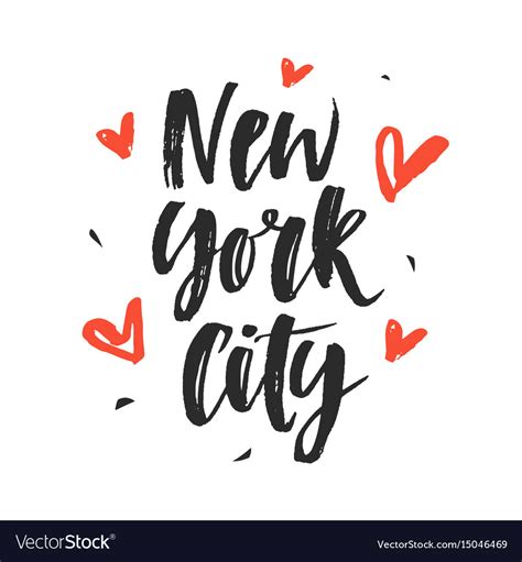 New York City Modern Hand Written Brush Lettering Vector Image