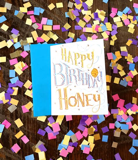 Happy Birthday Honey Birthday Card Set Of 3 Etsy