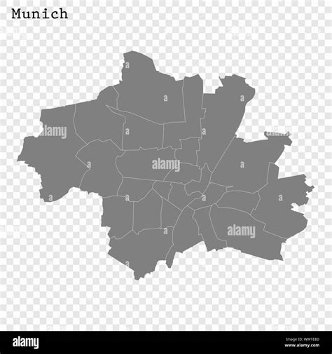 High Quality Map Munich City Vector Illustration Stock Vector Image