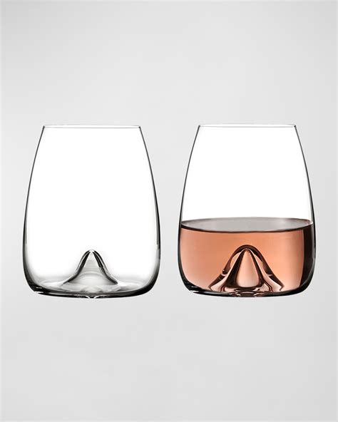 waterford crystal elegance stemless wine glasses set of 2 neiman marcus