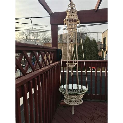 Macrame elegance room divider pattern vintage patterns free 10 knot plant hanger project instructions tuto suspension en macramé macrameideas diy wall hanging pdf tutorial some wild 20 do it yourself. Large Vintage Bohemian Macrame Hanging Table With Glass ...