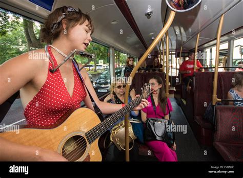 London July 18th 2015 Regular Southbank Busker Emily Lee Sings Songs