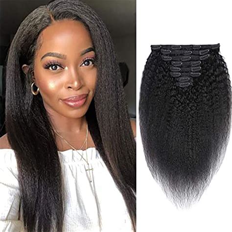 Maxine Kinky Straight Clip In Human Hair Extension Clip Ins For Black Women Human Hair