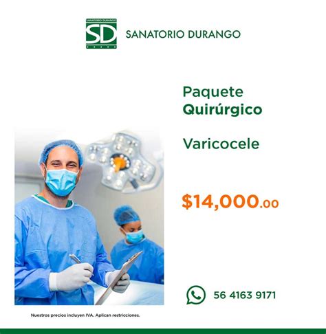 Paquete Varicocele Sanatorio Durango
