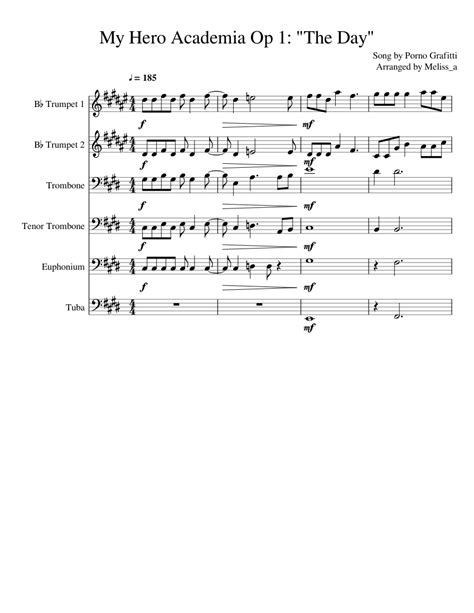My Hero Academia Op 1 Sheet Music For Trumpet Trombone