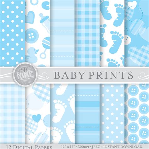 Blue Baby Digital Paper Blue Baby Patterns Baby Theme Downloads