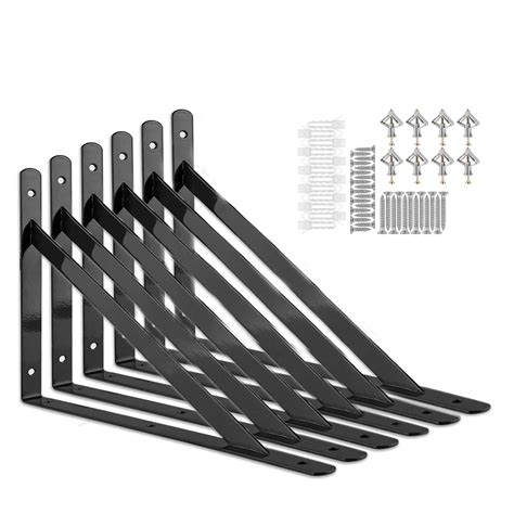 Buy Heavy Duty Shelf Brackets 10 x 6 inch, 6 Pack Wall Shelf Brackets