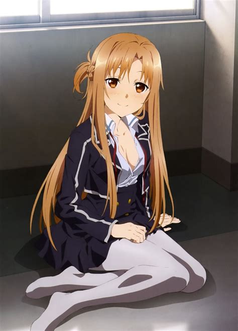 Image Asuna Getting Comfortable At School Swordartonline