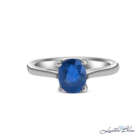 Blue Sapphire Silver Solitaire Ring Lbsr 400 Lusterblue