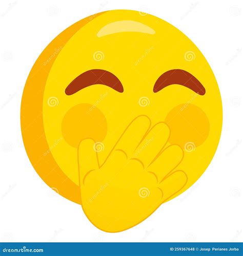 Head With Hand Over Mouth Emoji Icon Illustration Blushing Vector