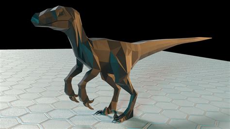 3d Model Low Poly Velociraptor Vr Ar Low Poly Cgtrader