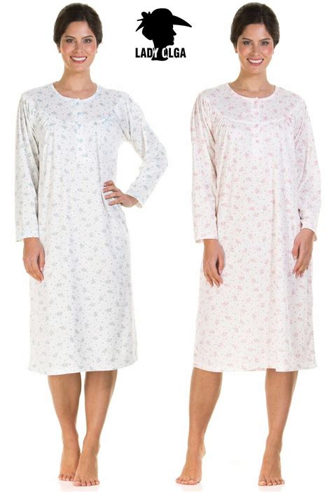 Ladies Lady Olga Bethan Floral Jersey Cuddle Knit Brushed Nightdresses From Bali With Love
