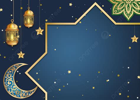 Blue Gradient Islamic Ramadan Lantern Moon Background Ramadan Lantern