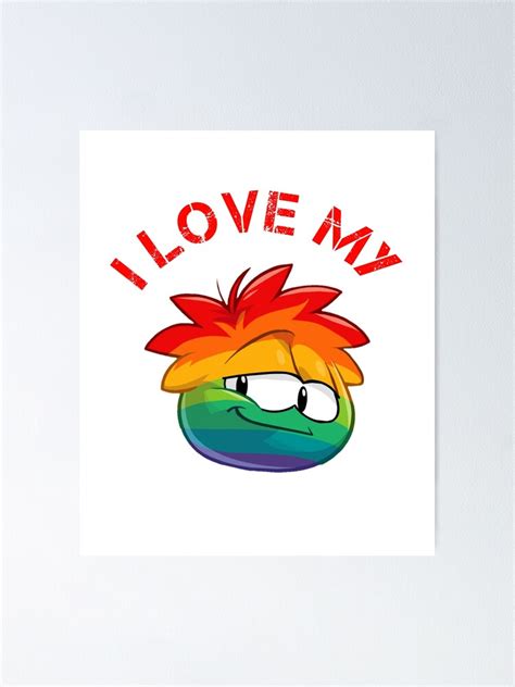 Rainbow Puffle Cute Puffles Funny Puffle Poster For Sale By Thewolfnono Redbubble