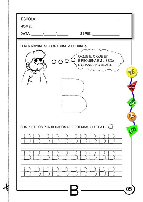 EspaÇo Educar Atividades Com A Letra B Atividades Com Alfabeto