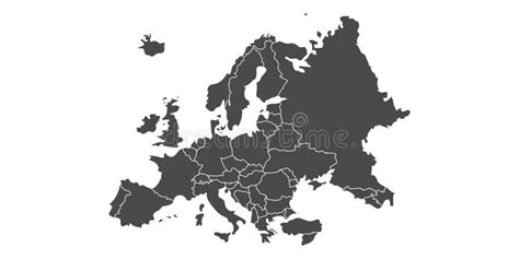 Europe Map Vector With Country Borders Stock Illustration