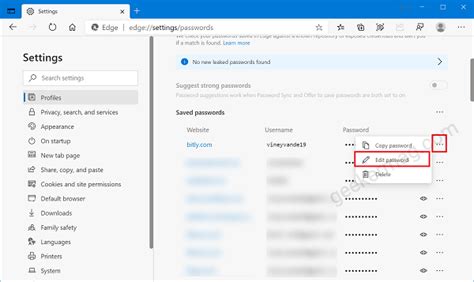 Microsoft Edge Lets You Edit Saved Passwords