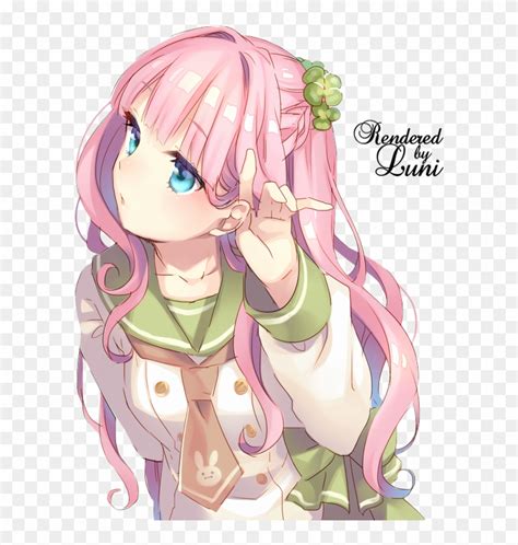 Anime Girl With Short Pink Hair Anime Girl Pink Hair Hd Png Download