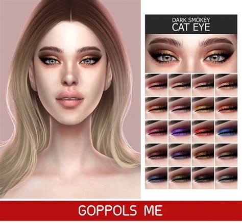 Gpme Gold Dark Smokey Cat Eye At Goppols Me Sims 4 Updates Cloud Hot Girl