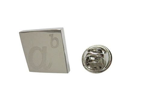 Silver Toned Etched Mathematical A To The Power Of B Lapel Pin Lapel