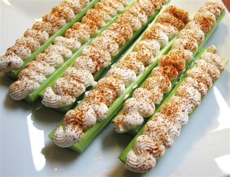 garlic and sea salt stuffed celery