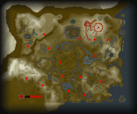 Zelda Breath Of The Wild Tower Location Map High Resolution