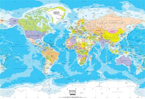 Free Printable World Map With Countries Template In Pdf World Map Pdf Printable And Free