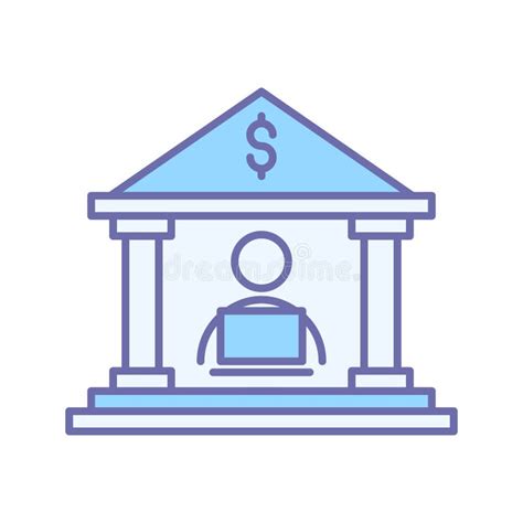 Financial Institution Bank Icon Stock Vector Illustration Of