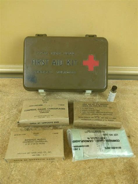 Vintage Us Military First Aid Kit Case General Purpose 6545 922 1200 W