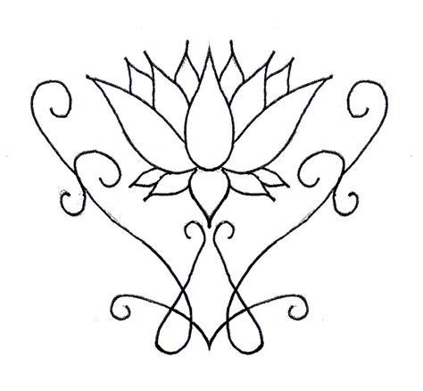 Lotus flower tattoos can be placed anywhere on the body but their most common placements are men often like their lotus flower tattoo drawing for being unique, for having an important meaning. Lotus Flower Line Drawing - Cliparts.co