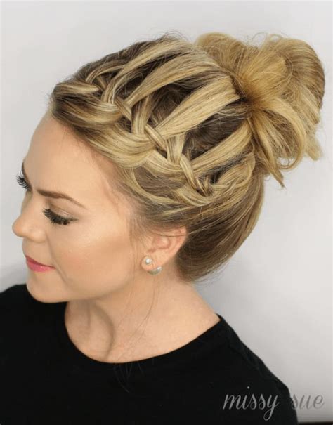 Waterfall Braid Top Knot Braided Top Knots French Braid