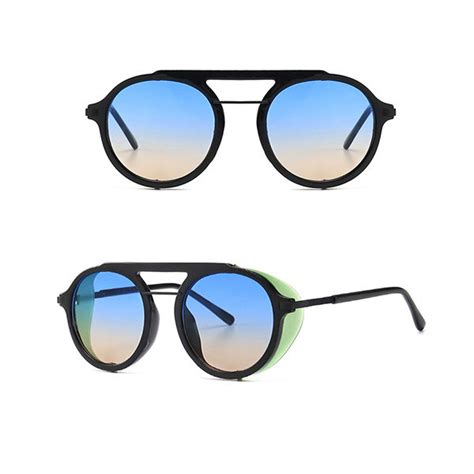 Round Sunglasses With Side Shields Uva And Uvb Protection Gradient Colors Apollobox