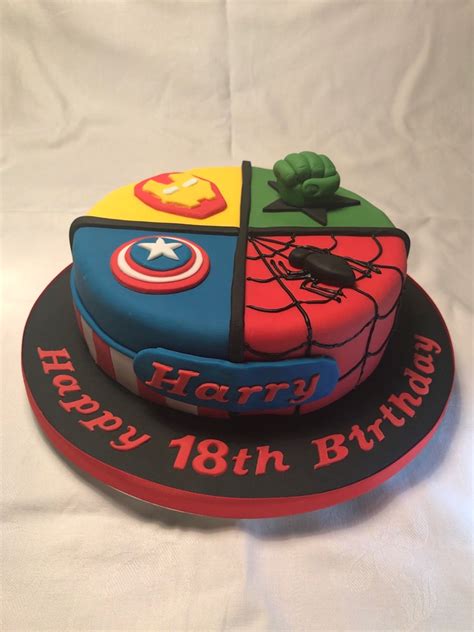 Marvel Avengers Superhero 18th Birthday Cake Marvel Birthday Cake